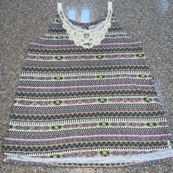 Woolrich Tops - Woolrich Lace Bib Patterned Tank Top